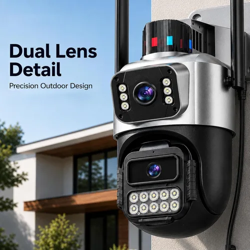 Miniatura 3 de Cámara de seguridad 5G para exteriores, cámaras PTZ de doble lente de 6MP 6X para seguridad en el hogar, cámara con cable impermeable IP66