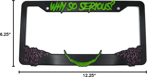 Miniatura 6 de ¿Por qué tan serio? para Joker - Marco de matrícula elevado 3D 1 paquete de cubierta para placa de automóvil Soporte universal para placa