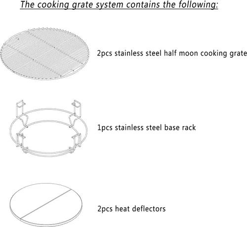 Miniatura 4 de Sistema de cocción Only Fire apto para Big Green Egg grande, Kamado Joe Classic, Large Grill Dome y otras parrillas Kamado
