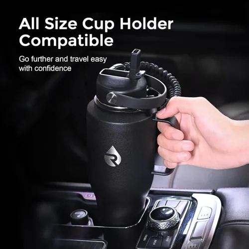 Miniatura 6 de RAYMYLO Botella de agua de acero inoxidable de 32 onzas (fría durante 48 horas, caliente durante 24 horas), botella de agua aislada al vacío