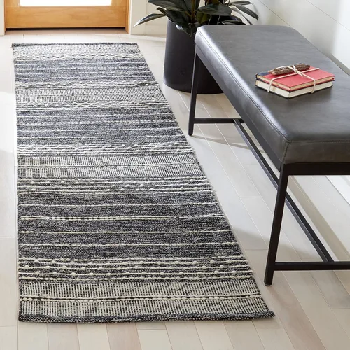 Miniatura 7 de SAFAVIEH Striped Kilim Collection STK516Z - Alfombra decorativa hecha a mano de algodón de tejido plano, 2 pies 3 pulgadas x 5 pies
