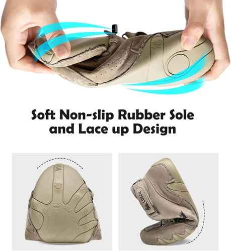 Miniatura 4 de JishinGal Botas Chukka de ante para hombre, ligeras, descalzas, para caminar, al aire libre, informales, italianas, hechas a mano, de caña alta, sin
