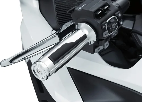 Miniatura 4 de Kuryakyn 6764 Omni Puños para Manillar Acelerador y Embrague: Honda Gold Wing GL1800 2018-19 con empuñaduras calefactables, cromado, 1 par