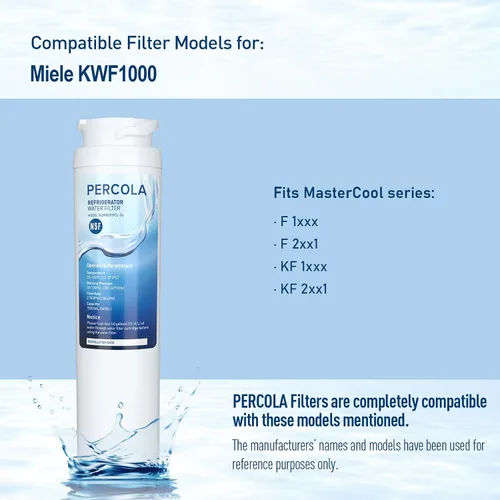 Miniatura 3 de Filtro de agua KWF1000, filtro certificado NSF 42 y 372, repuesto para filtro de agua transparente intensivo Miele 11513640 KWF1000