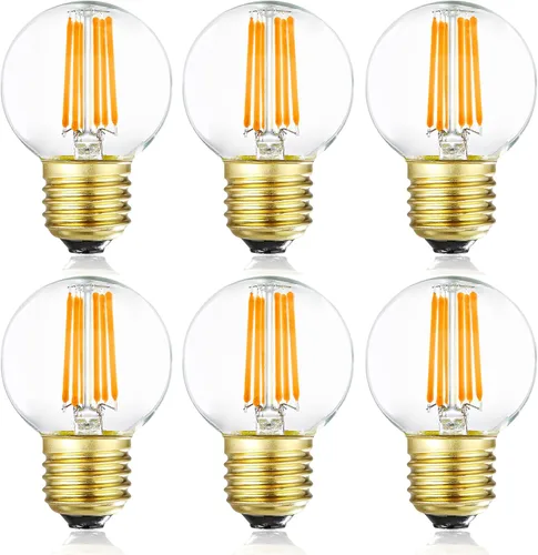 Leools Bombillas LED regulables G16.5, bombillas LED Edison E26 de 6 W, blanco cálido 2700 K, 600 lm, 6 W igual a 60 vatios, bombilla de globo G50