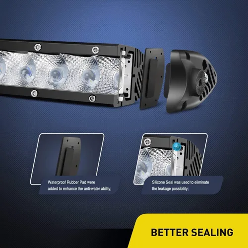 Miniatura 6 de Nilight 40001F-B Bar Super Slim 2 piezas de 7 pulgadas 30 W de niebla de conducción de inundación 3600 lm, luces LED de una sola fila para soportes