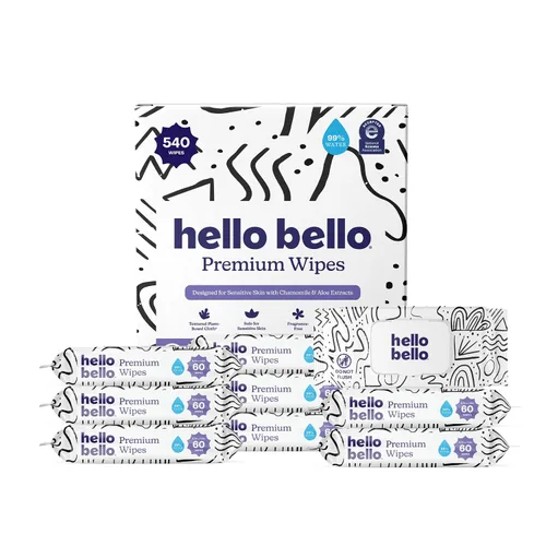 Miniatura 25 de Hello Bello Toallitas premium, diseñadas para pieles sensibles con extractos de manzanilla y aloe, Rosy Posy