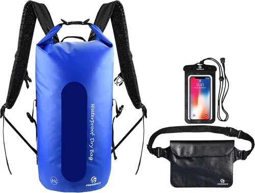Miniatura 8 de Freegrace - Juego de 3 bolsas secas impermeables, bolsa seca con 2 cierres y correa de hombro desmontable; bolsa de cintura y funda para teléfono
