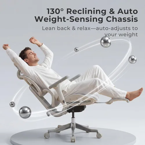 Miniatura 9 de WELAX S9 Pro - Silla de oficina ergonómica de malla con reposapiés y reposabrazos ajustables 6D, silla de escritorio cómoda, profundidad del asiento