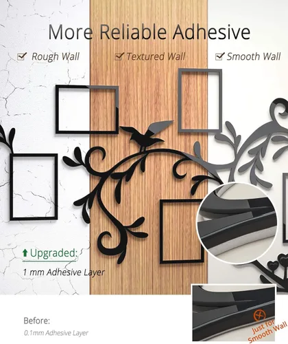 Miniatura 4 de DecorSmart Marco de fotos de árbol familiar de amor, collage extraíble 3D DIY acrílico decoración de pared pegatinas con cita inspiradora para sala