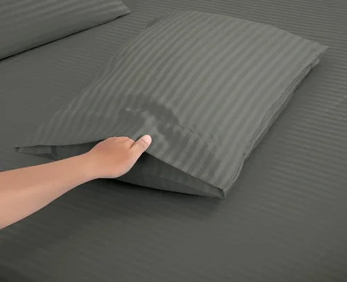 Miniatura 4 de ROYALE LINENS Juego de sábanas de 3 piezas individual XL, microfibra suave cepillada de 1800, 1 sábana bajera, 1 sábana encimera, 1 funda de Stripe