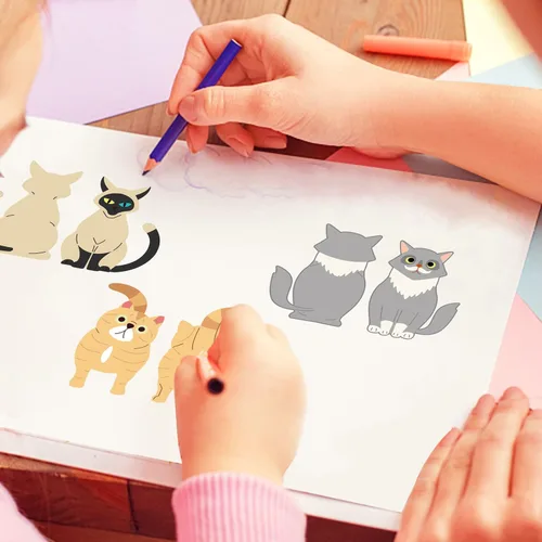 Miniatura 5 de BENECREAT 5 juegos de troqueles de metal de animales y gatos, troqueles de corte para hacer tarjetas, manualidades, álbumes de recortes, álbum