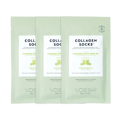 Miniatura 11 de VOESH Calcetines de colágeno, calcetines de colágeno para pies secos, paquete de 4, aceite de menta, reparación de talón agrietado, calcetines