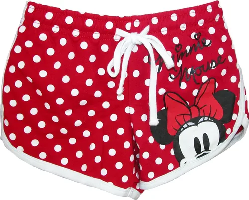 Miniatura 3 de Disney Junior - Pantalón corto de Minnie Mouse para mujer, diseño de lunares rojos, Rojo