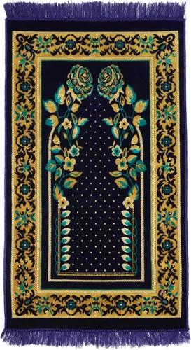 Miniatura 32 de Alfombra de oración – Alfombra turca Janamaz Sajada de felpa suave para hombres y mujeres, alfombrilla de oración lisa y sólida, regalo de Ramadán