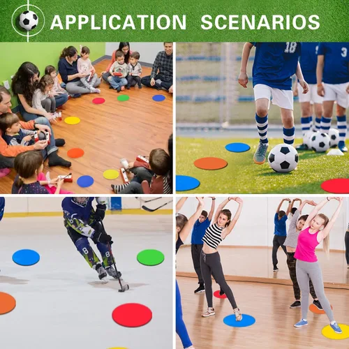 Miniatura 6 de Marcadores de punto de polietileno de 9 pulgadas, de goma antideslizante, marcadores de entrenamiento de agilidad, puntos de piso, conos de campo