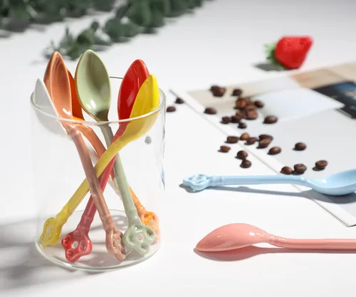 Miniatura 8 de Juego de 6 cucharas demitasse de cerámica para café, postre, té, helado