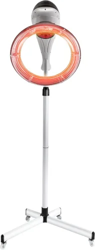 Miniatura 11 de Secador de pelo infrarrojo profesional orbiting de 1000 W - Secador de salón giratorio independiente con base giratoria giratoria, 3 funciones + 6