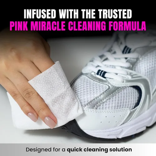 Miniatura 6 de Pink Miracle Limpiadores de zapatos toallitas rápidas para limpiar suciedad, rozaduras y mugre