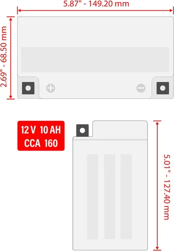 Miniatura 2 de Caltric Agm - Batería compatible con Yamaha R1 Yzf-R1 1998-2003