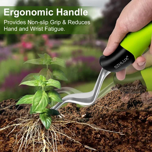 Miniatura 6 de SZHLUX Herramienta de deshierbe manual, herramienta de extracción de malezas prémium para jardín, herramienta de mano de jardinería con mango Verde