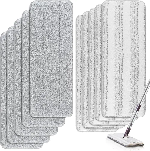 Miniatura 9 de Juego de almohadillas de limpieza de microfibra para fregona plana: 10 paquetes de almohadillas lavables de 13 x 4.9 pulgadas para limpieza