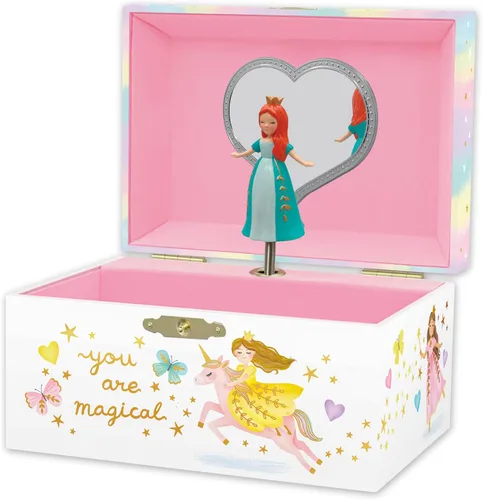 Miniatura 11 de Giggle & Honey Joyero musical de hadas para niñas, caja de música para niños con hada giratoria y espejo, regalos de cumpleaños de princesa