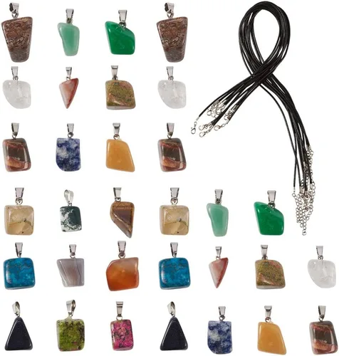Miniatura 18 de Encantos de piedras preciosas de Fashewelry. Dije de cristal de chakra curativo para la fabricación de joyas., latín, G-G948-18P-FW