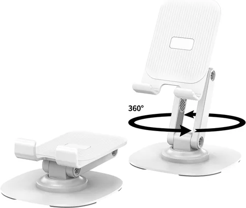 Miniatura 11 de Soporte giratorio para teléfono móvil de 360°, base de soporte plegable para teléfono de escritorio totalmente ajustable, soporte plegable