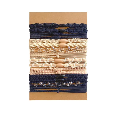 Miniatura 9 de Bandas para el cabello para mujeres y niñas, 20 pulseras bohemias para el cabello, lazos elásticos lindos para el cabello sin daños, bandas finas