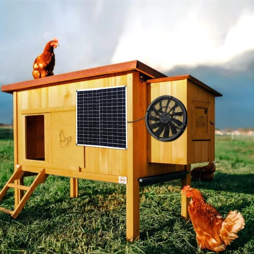 Miniatura 6 de Ventilador solar, 20 W, resistente a la intemperie, ventilador solar con ventilador de CC para gallineros pequeños, invernaderos, cobertizos, casas