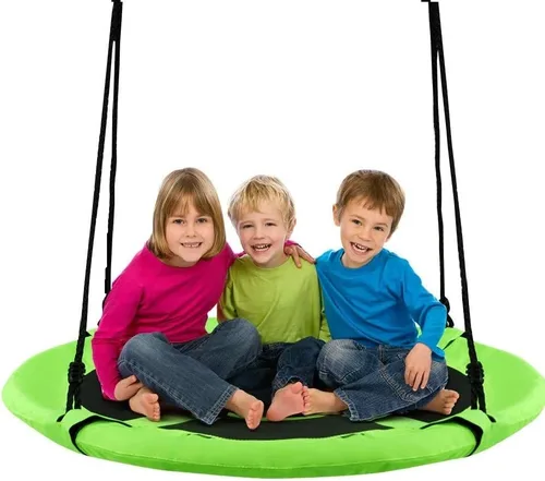 Miniatura 18 de Costzon - Platillo volador de 40 pulgadas, columpio seguro y resistente para niños de fácil montaje, cuerdas ajustables, ideal para el parque de Rosa