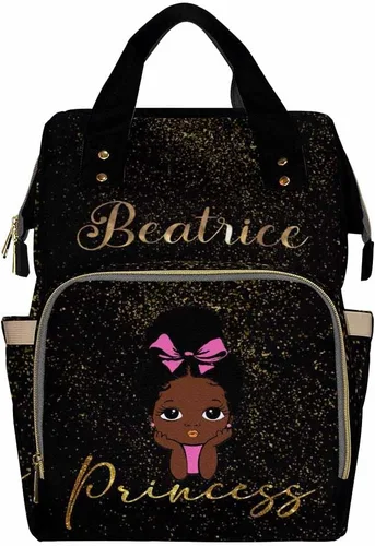 Newcos Mochilas nombre personalizado bebé africano princesa bolsa de pañales mochila mamá enfermería bolsas de bebé, 230112-7, Mochilas Daypack