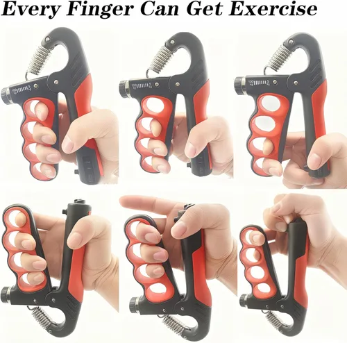 Miniatura 5 de 2 fortalecedores de agarre de mano ajustables (11-220 libras) – Ejercitador automático de antebrazo de muñeca, entrenamiento de fuerza de agarre Rojo