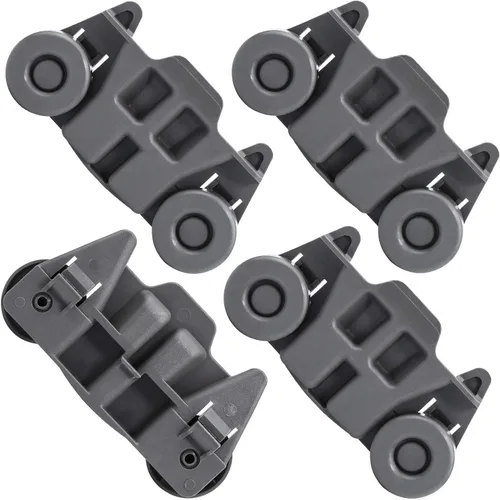 Miniatura 3 de AMI PARTS W10712394 Kit de ajustador de estante de lavavajillas y 4 unidades W10195416 Ruedas inferiores para lavavajillas Ruedas de rodillo