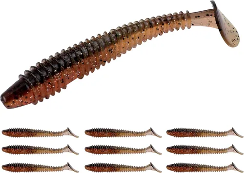 Miniatura 15 de RUNCL Swimbaits - Paleta de 10/20/30/40 unidades, cola de paleta de 5/4/3/2 pulgadas, señuelo suave para lubina de trucha, cebo de plástico duradero
