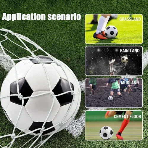 Miniatura 3 de Paquete de 6 pelotas de fútbol cristianas de donación benéfica con bomba, tamaños 5/4/3, juego desinflado a granel para la operación de bolsa