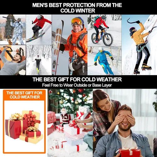 Miniatura 6 de UNIQUEBELLA - Ropa interior térmica para hombre con calzoncillos largos y forro polar de secado rápido y capa de base térmica