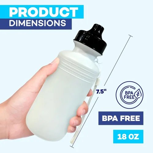 Miniatura 2 de 4E's Novelty Botellas de agua deportivas a granel (paquete de 12) de 18 onzas, botella de agua de plástico reutilizable para niños, sin BPA, regalos