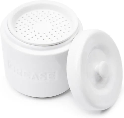 Miniatura 9 de Fox Run Recipiente de grasa de tocino de porcelana con colador, contenedor de grasa blanco para cocina, 5 x 5 x 5.5 pulgadas