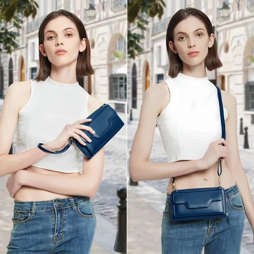 Miniatura 2 de nuoku Bolsos cruzados para mujer, carteras de muñeca para mujer, monederos pequeños para mujer, cartera para teléfono celular, cartera RFID