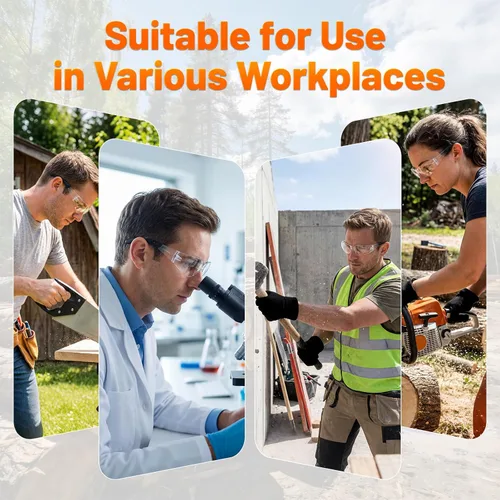 Miniatura 7 de Gafas de seguridad transparentes a granel de 100, lentes resistentes a impactos ANSI Z87.1, protección ocular para laboratorio, construcción 40
