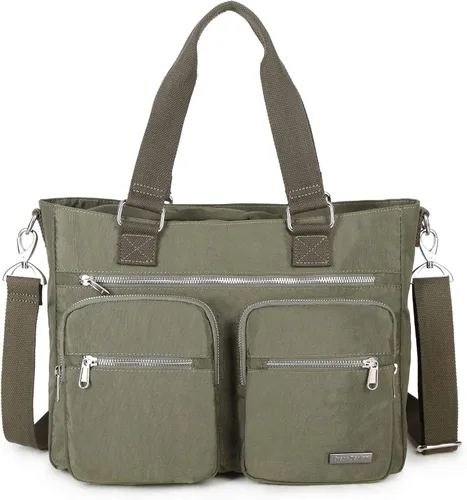 Bolso de hombro de nailon repelente al agua - Maletín para portátil Bolsa clínica Oliva