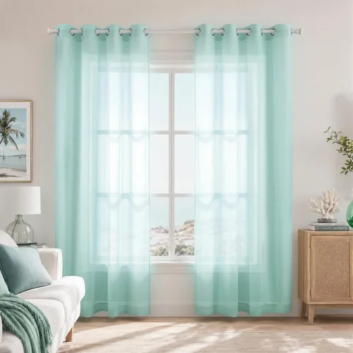 Miniatura 75 de KOUFALL Cortinas traslúcidas de 120 pulgadas de 2 paneles con ojales, juego extra largo de 10 pies de largo, cortinas altas para ventana grande, 52