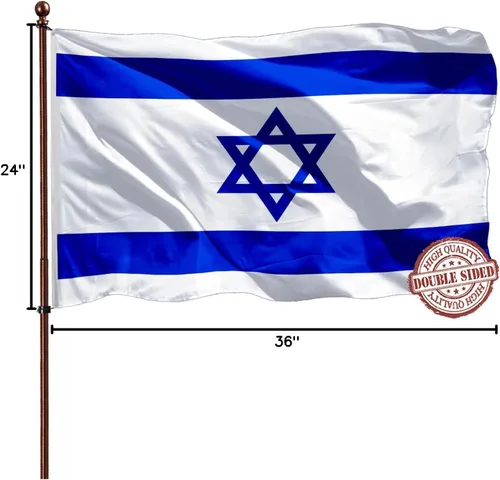 Miniatura 8 de Bandera israelí de doble cara de 2 x 3 pulgadas para exteriores, resistente 3 capas, poliéster 240D, colores vivos, bandera de Israel de 2 x 3 – 2