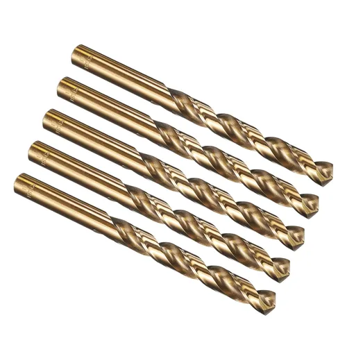 Miniatura 136 de PATIKIL Broca Jobber de 0.039 in, vástago recto M35 cobalto 5% acero de alta velocidad 135° acabado dorado para metal duro de acero inoxidable - 2