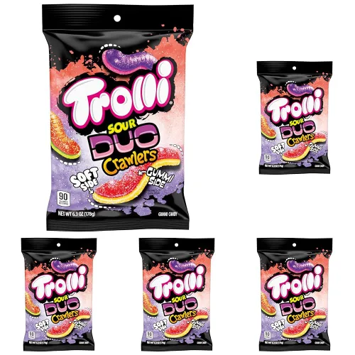 Miniatura 9 de Trolli Sour Brite Duo Crawlers Candy, bolsa de 6.3 onzas