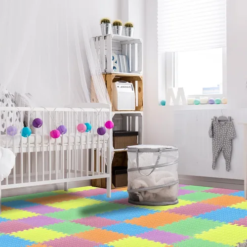 Miniatura 5 de Shihanee Alfombrillas de espuma para el suelo, tapetes de juego a granel con bordes entrelazados para gimnasio, guardería, dormitorio