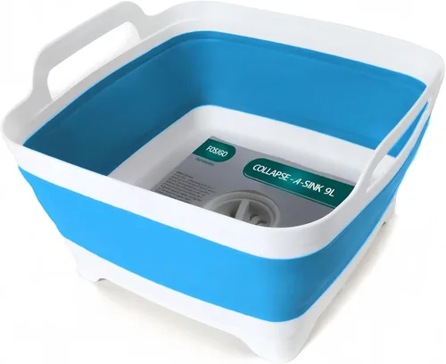 Miniatura 9 de FOSJGO 2.4 Gal (9L) Lavabo Plegable con Tapón de Drenaje, Lavabo Plegable Multiusos Ahorrador de Espacio, Fregadero, Lavabo de Cocina para Acampar