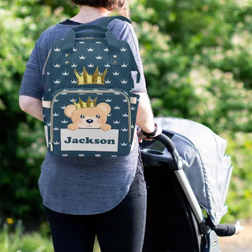 Miniatura 6 de Mochila personalizada Newcos para pañales de bebé con nombre, mochila de maternidad con gran capacidad para mujeres 0303-5
